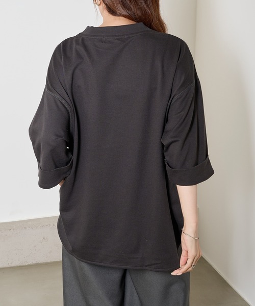 BEVERLY HILLS POLO CLUB(ビバリーヒルズポロクラブ)の「【BEVERLY HILLS POLO CLUB】ロールアップワイドTシャツ ワンポイントロゴ 裏毛 6282-7602 MNY(Tシャツ/カットソー・レディース・ミント/オフホワイト/ブラック・L/M)」の16枚目の写真