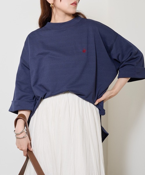 BEVERLY HILLS POLO CLUB(ビバリーヒルズポロクラブ)の「【BEVERLY HILLS POLO CLUB】ロールアップワイドTシャツ ワンポイントロゴ 裏毛 6282-7602 MNY(Tシャツ/カットソー・レディース・ミント/オフホワイト/ブラック・L/M)」の22枚目の写真