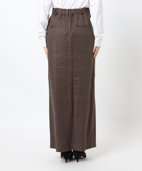 Spick & Span(スピックアンドスパン)の「リネンストレッチIラインスカート(スカート・レディース・ブラウン/ベージュ・38/36)」の6枚目の写真