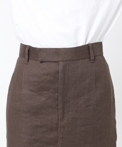 Spick & Span(スピックアンドスパン)の「リネンストレッチIラインスカート(スカート・レディース・ブラウン/ベージュ・38/36)」の8枚目の写真