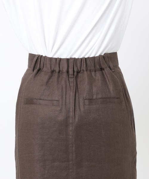 Spick & Span(スピックアンドスパン)の「リネンストレッチIラインスカート(スカート・レディース・ブラウン/ベージュ・38/36)」の9枚目の写真