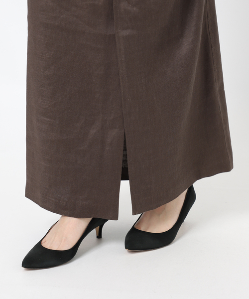 Spick & Span(スピックアンドスパン)の「リネンストレッチIラインスカート(スカート・レディース・ブラウン/ベージュ・38/36)」の11枚目の写真