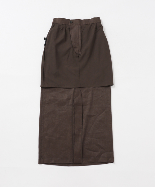 Spick & Span(スピックアンドスパン)の「リネンストレッチIラインスカート(スカート・レディース・ブラウン/ベージュ・38/36)」の14枚目の写真