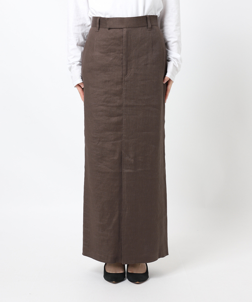 Spick & Span(スピックアンドスパン)の「リネンストレッチIラインスカート(スカート・レディース・ブラウン/ベージュ・38/36)」の15枚目の写真