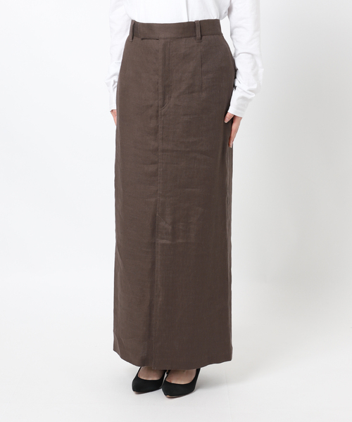 Spick & Span(スピックアンドスパン)の「リネンストレッチIラインスカート(スカート・レディース・ブラウン/ベージュ・38/36)」の20枚目の写真