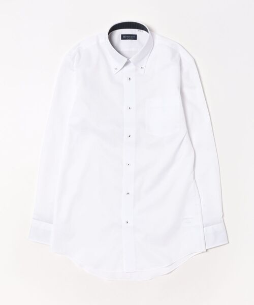 TOKYO SHIRTS(トウキョウシャツ)の「【吸水速乾】 形態安定ノンアイロン ボタンダウン 長袖ビジネスワイシャツ(ビジネスシャツ・メンズ・ホワイト・首回り39cm-裄丈84cm/首回り41cm-裄丈82cm/首回り41cm-裄丈86cm/首回り42cm-裄丈82cm/首回り42cm-裄丈86cm/首回り43cm-裄丈82cm/首回り43cm-裄丈86cm/首回り37cm-裄丈80cm/首回り37cm-裄丈84cm/首回り39cm-裄丈80cm)」の6枚目の写真