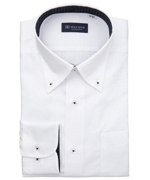 TOKYO SHIRTS(トウキョウシャツ)の「【吸水速乾】 形態安定ノンアイロン ボタンダウン 長袖ビジネスワイシャツ(ビジネスシャツ・メンズ・ホワイト・首回り39cm-裄丈84cm/首回り41cm-裄丈82cm/首回り41cm-裄丈86cm/首回り42cm-裄丈82cm/首回り42cm-裄丈86cm/首回り43cm-裄丈82cm/首回り43cm-裄丈86cm/首回り37cm-裄丈80cm/首回り37cm-裄丈84cm/首回り39cm-裄丈80cm)」の1枚目の写真