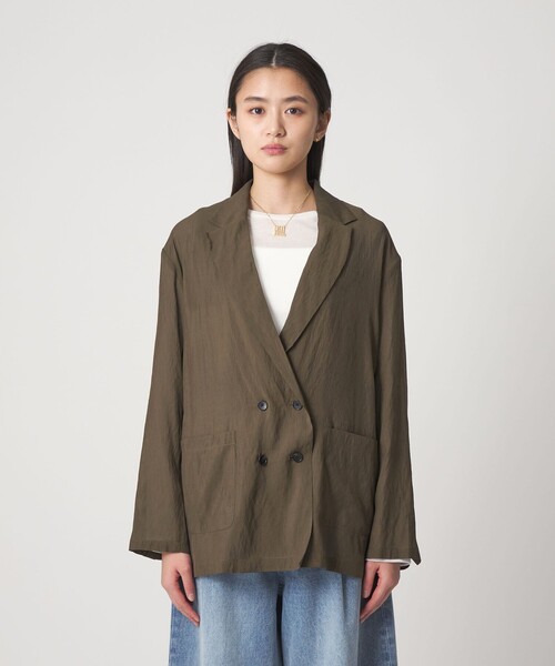 CITEN(シテン)の「<CITEN>シアーシャツジャケット(テーラードジャケット・レディース・ダークブラウン/ブラック・M/S)」の7枚目の写真