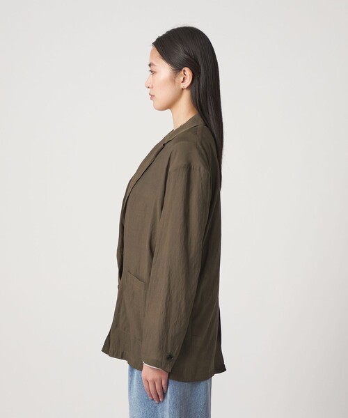 CITEN(シテン)の「<CITEN>シアーシャツジャケット(テーラードジャケット・レディース・ダークブラウン/ブラック・M/S)」の8枚目の写真