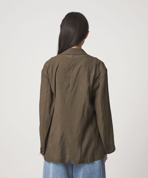 CITEN(シテン)の「<CITEN>シアーシャツジャケット(テーラードジャケット・レディース・ダークブラウン/ブラック・M/S)」の9枚目の写真