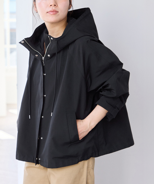 U by SPICK&SPAN（ユーバイスピックアンドスパン）の「コットン/ナイロングログランフレアブルゾン（マウンテンパーカー・レディース・モカ/ベージュ/ブラック・36/38）」の19枚目の写真
