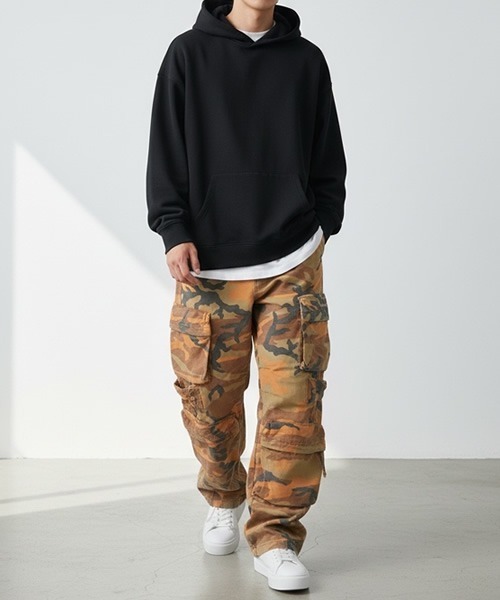 Theater code(シアターコード)の「【40%OFF】Duck Pattern Distressed Ripstop Wide Cargo Pants / カモ柄 ダメージ加工リップストップ ワイドカーゴパンツ 2026年 夏 夏服 秋服メンズ(カーゴパンツ・メンズ・ブラウン・M/L)」の22枚目の写真