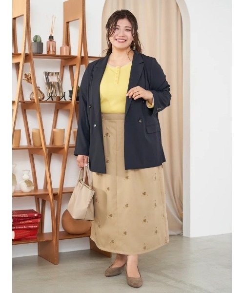 Re-J&SUPURE(リジェイアンドスプル)の「【大きいサイズ】【Sasaki Mikiコラボ】フラワー刺繍ナロースカート(スカート・レディース・ベージュ/ブラック・XXXX-LARGE/XXX-LARGE/XX-LARGE)」の22枚目の写真