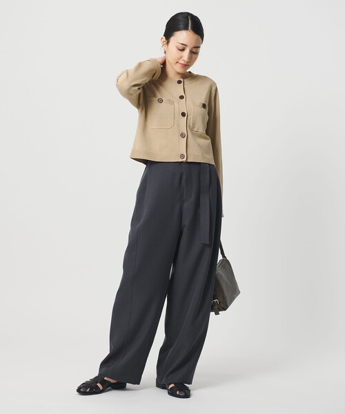 BEAUTY&YOUTH UNITED ARROWS(ビューティーアンドユースユナイテッドアローズ)の「ポケット コンパクト カーディガン ウォッシャブル(カーディガン/ボレロ・レディース・ライトブルー/ベージュ/ダークグレー・FREE)」の3枚目の写真