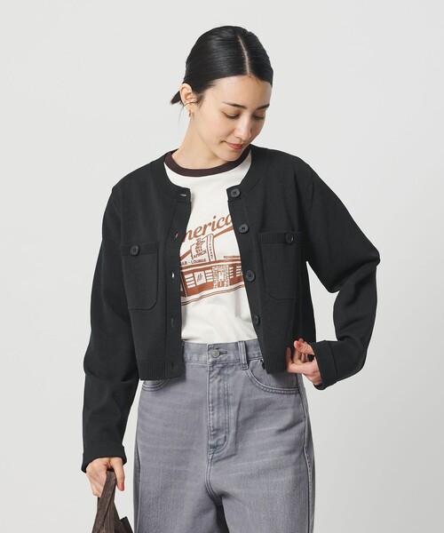 BEAUTY&YOUTH UNITED ARROWS(ビューティーアンドユースユナイテッドアローズ)の「ポケット コンパクト カーディガン ウォッシャブル(カーディガン/ボレロ・レディース・ライトブルー/ベージュ/ダークグレー・FREE)」の9枚目の写真