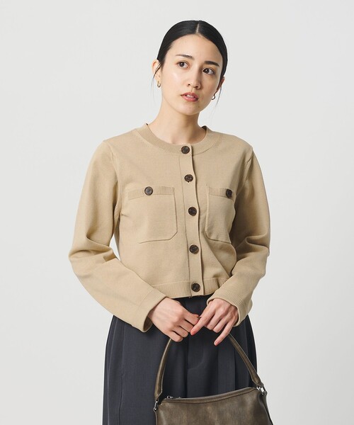 BEAUTY&YOUTH UNITED ARROWS(ビューティーアンドユースユナイテッドアローズ)の「ポケット コンパクト カーディガン ウォッシャブル(カーディガン/ボレロ・レディース・ライトブルー/ベージュ/ダークグレー・FREE)」の10枚目の写真