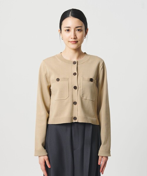 BEAUTY&YOUTH UNITED ARROWS(ビューティーアンドユースユナイテッドアローズ)の「ポケット コンパクト カーディガン ウォッシャブル(カーディガン/ボレロ・レディース・ライトブルー/ベージュ/ダークグレー・FREE)」の13枚目の写真