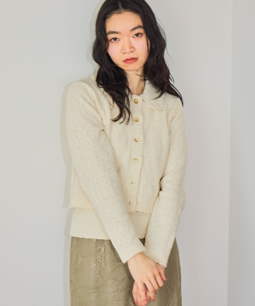 mysty woman（ミスティウーマン）の「襟付きスラブカーデタンクSET　659868（カーディガン/ボレロ・レディース・アイボリー/ブラック/イエロー・FREE）」の16枚目の写真