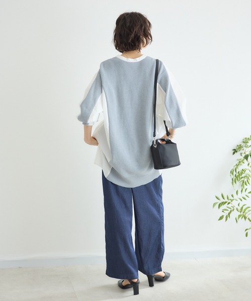 KATHARINE ROSS(キャサリンロス)の「【KATHARINE ROSS】ドッキングノーカラーシャツ(シャツ/ブラウス・レディース・グレー/オフホワイト・FREE)」の11枚目の写真
