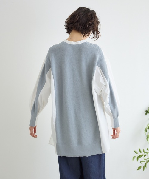 KATHARINE ROSS(キャサリンロス)の「【KATHARINE ROSS】ドッキングノーカラーシャツ(シャツ/ブラウス・レディース・グレー/オフホワイト・FREE)」の14枚目の写真