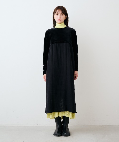 mensha!(メンシャ)の「mensha! ベロアとガーゼのドレスアップワンピース(ワンピース・レディース・ボルドー/ブラック・3L/MP/L/M/LL)」の21枚目の写真