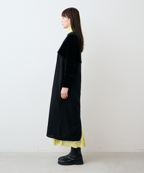 mensha!(メンシャ)の「mensha! ベロアとガーゼのドレスアップワンピース(ワンピース・レディース・ボルドー/ブラック・3L/MP/L/M/LL)」の22枚目の写真
