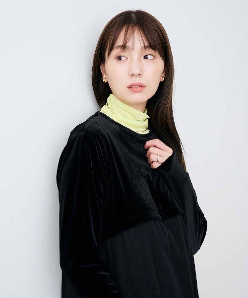 mensha!(メンシャ)の「mensha! ベロアとガーゼのドレスアップワンピース(ワンピース・レディース・ボルドー/ブラック・3L/MP/L/M/LL)」の11枚目の写真
