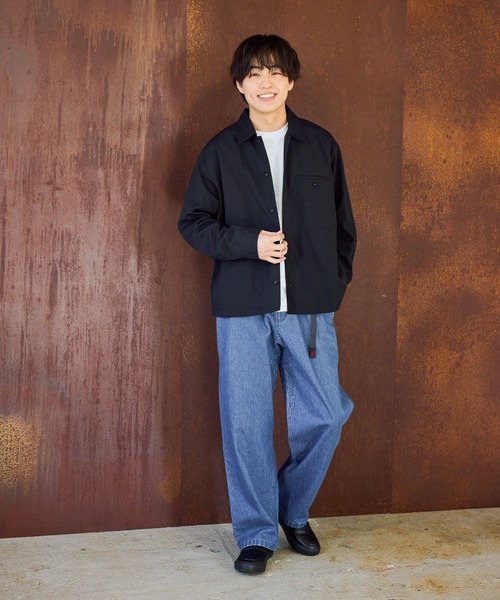 GLOBAL WORK（グローバルワーク）の「クリーンダックシャツ/632417（シャツ/ブラウス・メンズ・ブラウン系2/ブラック・SMALL/LARGE/MEDIUM）」の21枚目の写真