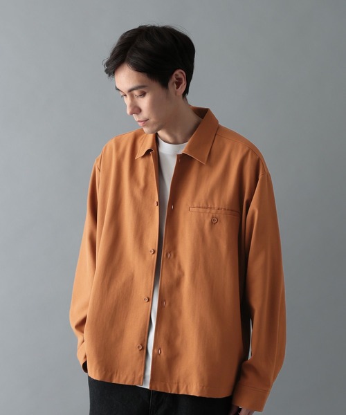 GLOBAL WORK（グローバルワーク）の「クリーンダックシャツ/632417（シャツ/ブラウス・メンズ・ブラウン系2/ブラック・SMALL/LARGE/MEDIUM）」の5枚目の写真