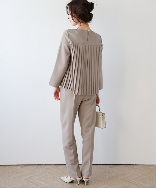 AMELY（エミリー）の「ペプラムジャケット&テーパードパンツ セットアップ（セットアップ・レディース・ブラック/ネイビー/ベージュ・L/M）」の9枚目の写真