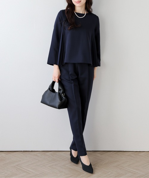 AMELY（エミリー）の「ペプラムジャケット&テーパードパンツ セットアップ（セットアップ・レディース・ブラック/ネイビー/ベージュ・L/M）」の12枚目の写真