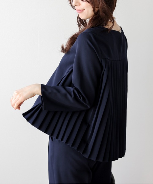 AMELY（エミリー）の「ペプラムジャケット&テーパードパンツ セットアップ（セットアップ・レディース・ブラック/ネイビー/ベージュ・L/M）」の14枚目の写真