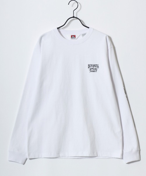 BEN DAVIS（ベンデイビス）の「BEN DAVIS/ベンデイビス PAINTER'S SIGN LS TEE/ストリート バックプリント ロゴ ワンポイント ロングスリーブTシャツ/ロンT/レディース メンズ（Tシャツ/カットソー・メンズ・ブラック/ホワイト・M/L/XL）」の7枚目の写真