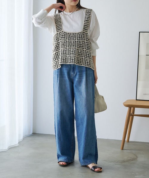 PUAL CE CIN(ピュアルセシン)の「クロシェ編み風ビスチェ(ベスト・レディース・その他1・FREE)」の5枚目の写真