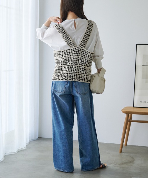 PUAL CE CIN(ピュアルセシン)の「クロシェ編み風ビスチェ(ベスト・レディース・その他1・FREE)」の3枚目の写真