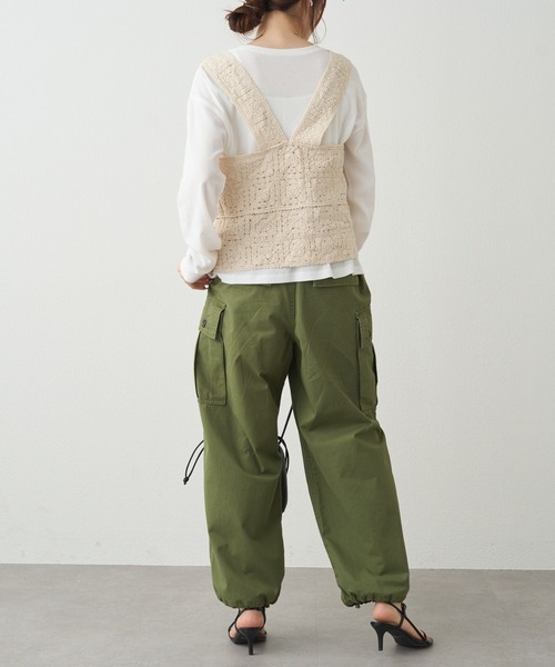美品★【ピュアルセシン】ぽこぽこ編み★シアーニットトップスビスチェベスト★春夏秋 pual ce cin - 美品☆【ピュアルセシン】ぽこぽこ編み☆シアーニット