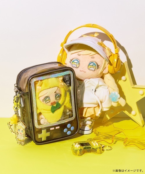 Hamee（ハミィ）の「Osel 携帯ゲーム型 ぬいぐるみ ポーチ（ポーチ・レディース・ブラック/クリアブルー/パープル・FREE）」の4枚目の写真