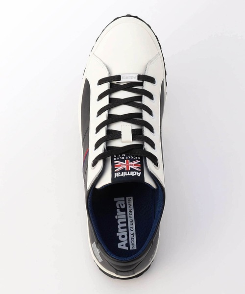 NICOLE CLUB FOR MEN（ニコルクラブフォーメン）の「Admiral 別注スニーカーVI（スニーカー・メンズ・ホワイト/ブラック×ホワイト/グレー・25.5cm/26.5cm/27.5cm）」の6枚目の写真