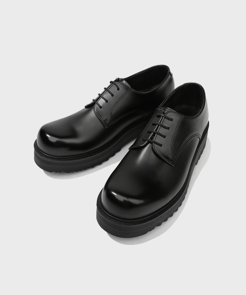 FIRENZE ATELIER（フィレンツェアトリエ）の「[SECOND.A Light] ボリュームラウンドトゥ5CMダービーSL27 [SHINE BLACK]（ドレスシューズ・メンズ・ブラック・24cm/25cm/26cm/27cm/28cm）」の7枚目の写真
