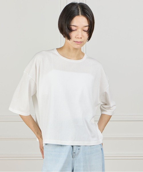INED（イネド）の「GOOD MOOD Tシャツ風サマーニット（ニット/セーター・レディース・オフホワイト・9号）」の17枚目の写真