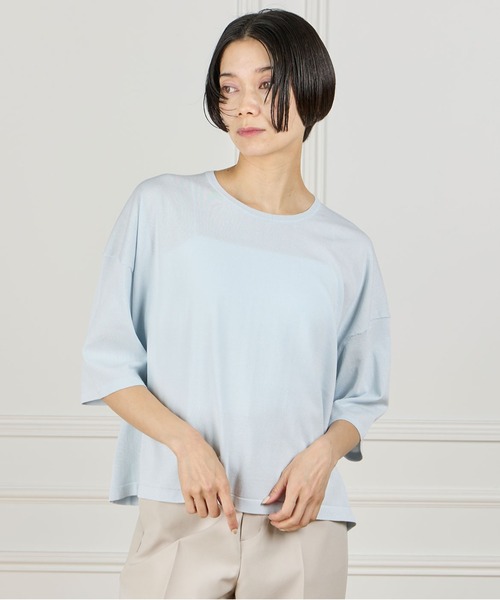 INED（イネド）の「GOOD MOOD Tシャツ風サマーニット（ニット/セーター・レディース・オフホワイト・9号）」の19枚目の写真