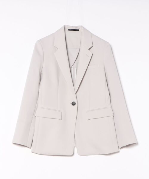 m.f.editorial（エムエフエディトリアル）の「【ストレッチ UV ウォッシャブル】m.f.エディトリアル レディース トリアセライク リラクシング 1ボタンジャケット ライトグレー(セットアップ可能)（スーツジャケット・レディース・ライトグレー・X-LARGE/LARGE/MEDIUM/S）」の13枚目の写真