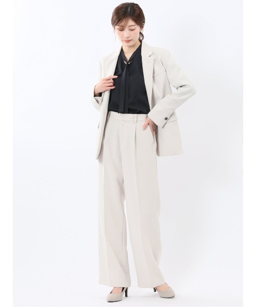 m.f.editorial（エムエフエディトリアル）の「【ストレッチ UV ウォッシャブル】m.f.エディトリアル レディース トリアセライク リラクシング 1ボタンジャケット ライトグレー(セットアップ可能)（スーツジャケット・レディース・ライトグレー・X-LARGE/LARGE/MEDIUM/S）」の7枚目の写真