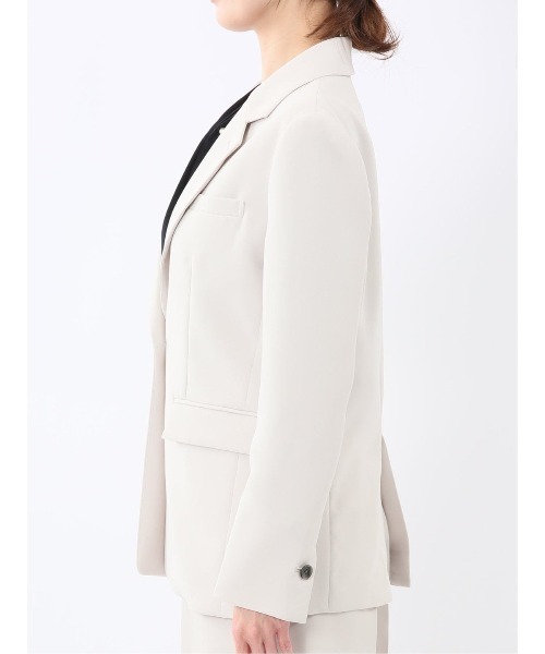 m.f.editorial（エムエフエディトリアル）の「【ストレッチ UV ウォッシャブル】m.f.エディトリアル レディース トリアセライク リラクシング 1ボタンジャケット ライトグレー(セットアップ可能)（スーツジャケット・レディース・ライトグレー・X-LARGE/LARGE/MEDIUM/S）」の9枚目の写真