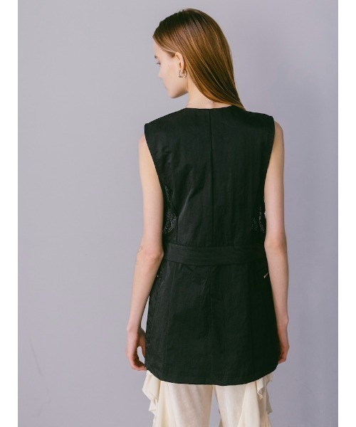 sahara(サハラ)の「Mesh Panel Nylon Vest|メッシュ切り替えナイロンベスト(ベスト・レディース・ブラック/アイボリー/カーキ・FREE)」の14枚目の写真