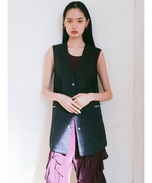 sahara(サハラ)の「Mesh Panel Nylon Vest|メッシュ切り替えナイロンベスト(ベスト・レディース・ブラック/アイボリー/カーキ・FREE)」の19枚目の写真