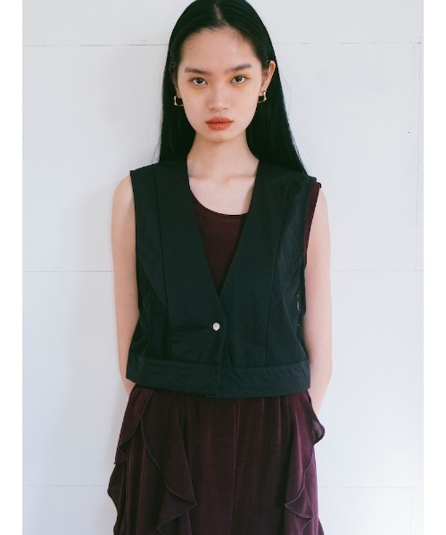 sahara(サハラ)の「Mesh Panel Nylon Vest|メッシュ切り替えナイロンベスト(ベスト・レディース・ブラック/アイボリー/カーキ・FREE)」の21枚目の写真