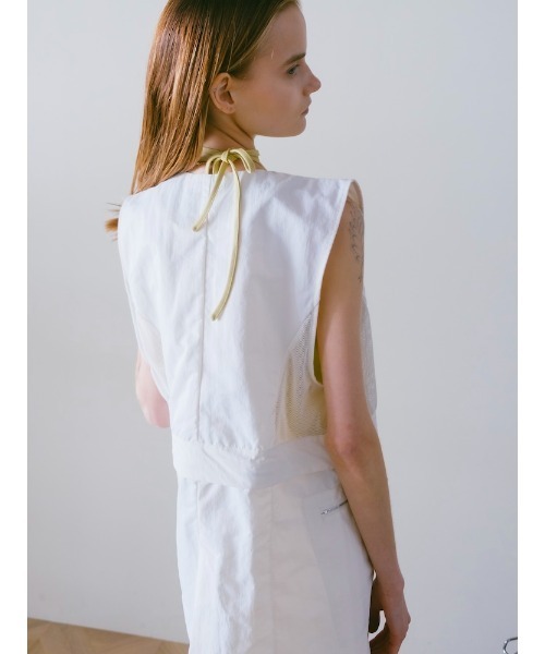 sahara(サハラ)の「Mesh Panel Nylon Vest|メッシュ切り替えナイロンベスト(ベスト・レディース・ブラック/アイボリー/カーキ・FREE)」の7枚目の写真