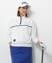 【PING APPAREL】全方向ストレッチダブルフェイスドライミックスアイストーンハーフジップカットソー<NATIVE> (LADIES)