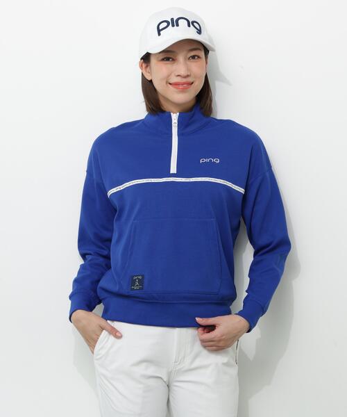 PING(ピン)の「【PING APPAREL】全方向ストレッチダブルフェイスドライミックスアイストーンハーフジップカットソー<NATIVE> (LADIES)(スウェット・レディース・ホワイト/ネイビー/グレー/ブルー・LL/M/S/L)」の15枚目の写真